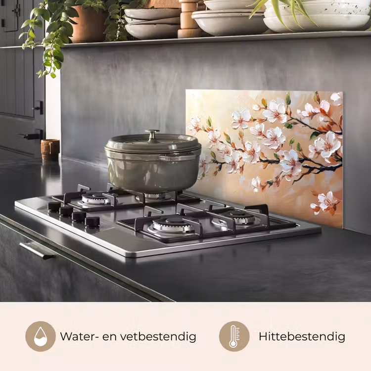 Bloesemtakken - Schilderachtig - Roze keuken achterwand spatscherm klein -usp_NL