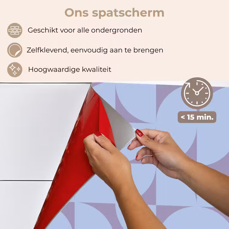 Blokken - Blauw - Paars - Patroon keuken achterwand spatscherm klein 900 -spatscherm_NL