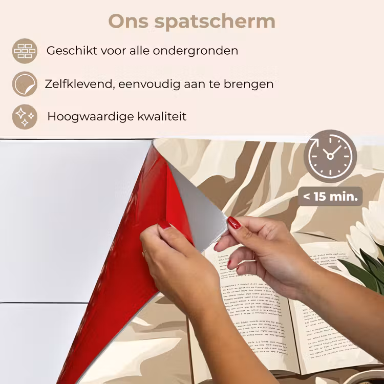 Boek - Illustratie - Tulpen - Koffie keuken achterwand spatscherm klein -spatscherm_NL