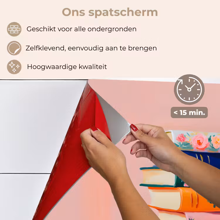 Boeken - Stapel - Kleurrijk keuken achterwand spatscherm klein -spatscherm_NL