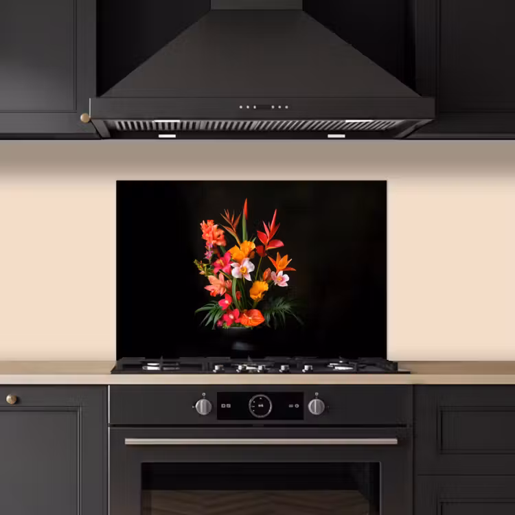 Boeket - Bloemen - Exotisch keuken achterwand spatscherm klein -sfeer1