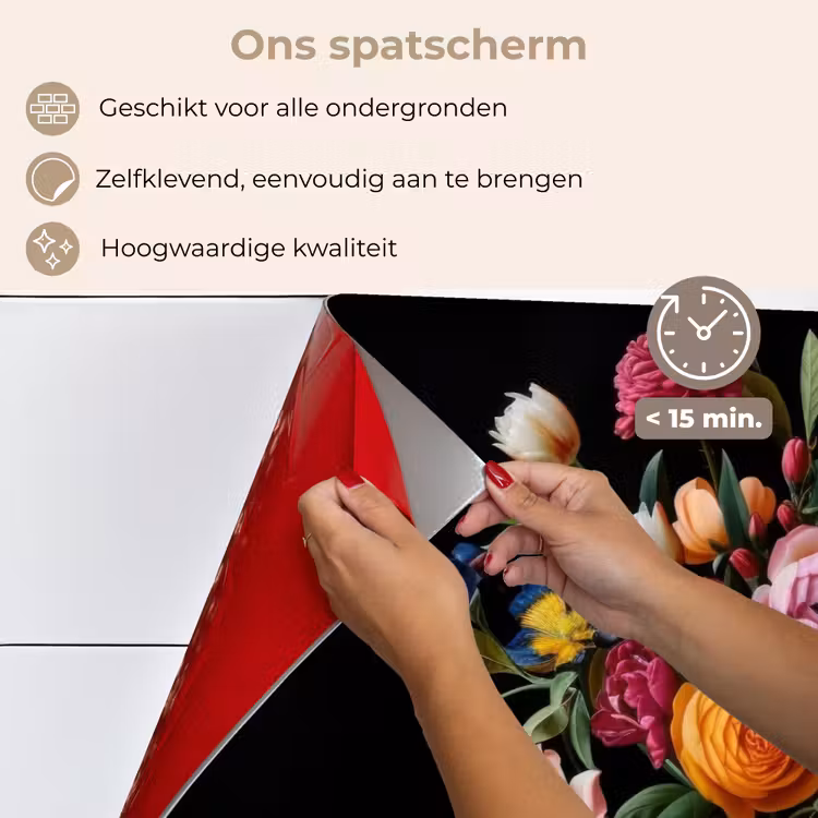 Boeket - Romantisch - Kleurrijk keuken achterwand spatscherm klein -spatscherm_NL