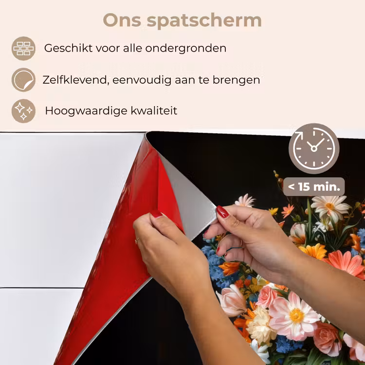 Boeket - Roze - Bloemen - Vaas keuken achterwand spatscherm klein -spatscherm_NL