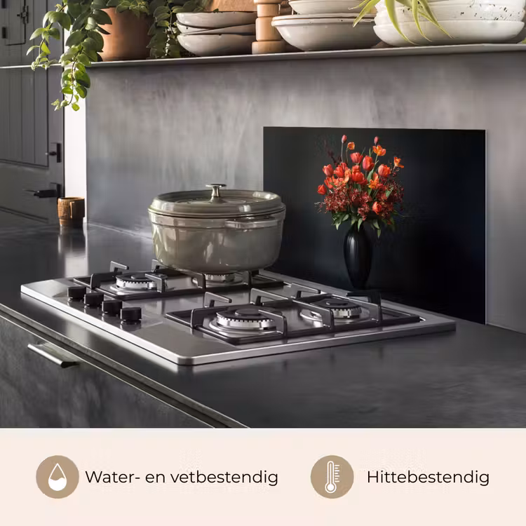 Boeket - Tulpen - Vaas - Rood keuken achterwand spatscherm klein -usp_NL