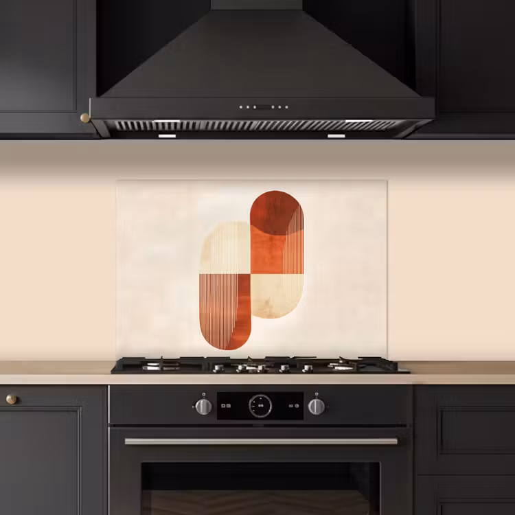 Bogen - Beige - Vormen keuken achterwand spatscherm klein -sfeer1