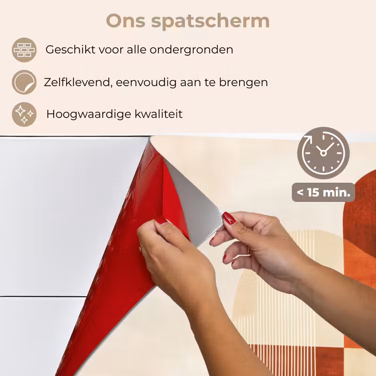 Bogen - Beige - Vormen keuken achterwand spatscherm klein -spatscherm_NL
