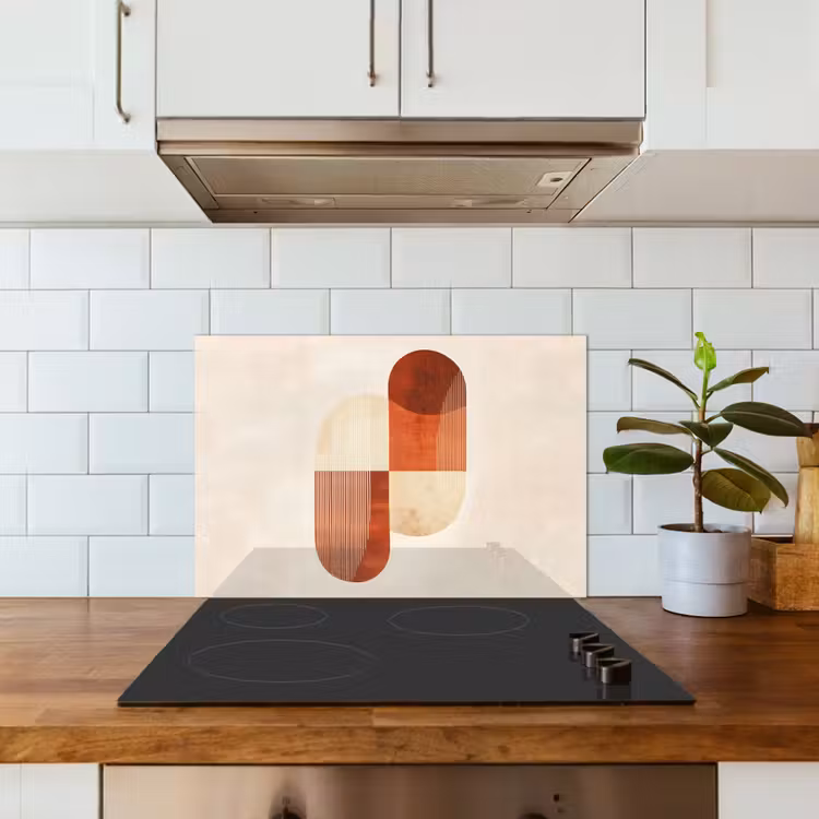 Bogen - Beige - Vormen keuken achterwand spatscherm klein -sfeer2