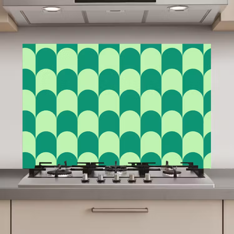 Bogen - Groen - Gestapeld keuken achterwand spatscherm klein 900 -3d_website