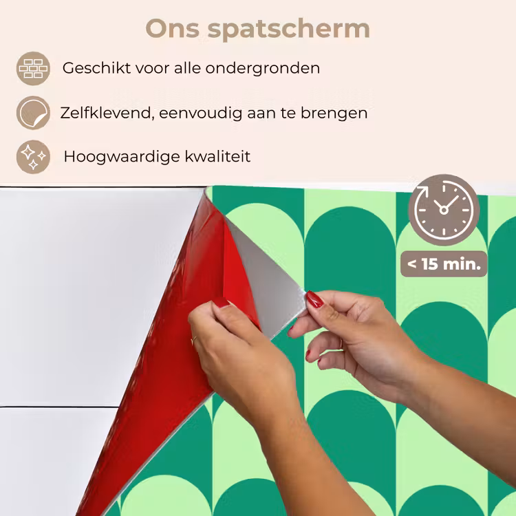 Bogen - Groen - Gestapeld keuken achterwand spatscherm klein 900 -spatscherm_NL
