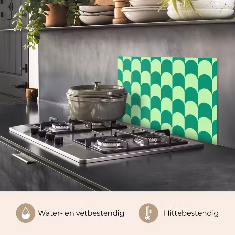 Bogen - Groen - Gestapeld keuken achterwand spatscherm klein 900 -usp_NL