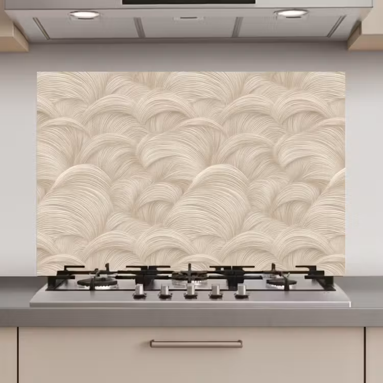 Bogen - Patroon - Beige keuken achterwand spatscherm klein 900 -3d_website