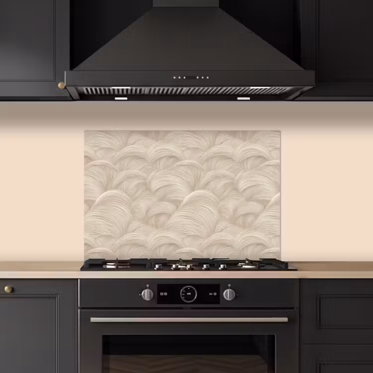 Bogen - Patroon - Beige keuken achterwand spatscherm klein 900 -sfeer1