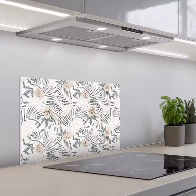 Bohemian - Bloemen - Bladeren - Jungle - Tropical keuken achterwand spatscherm klein -3d_schuin