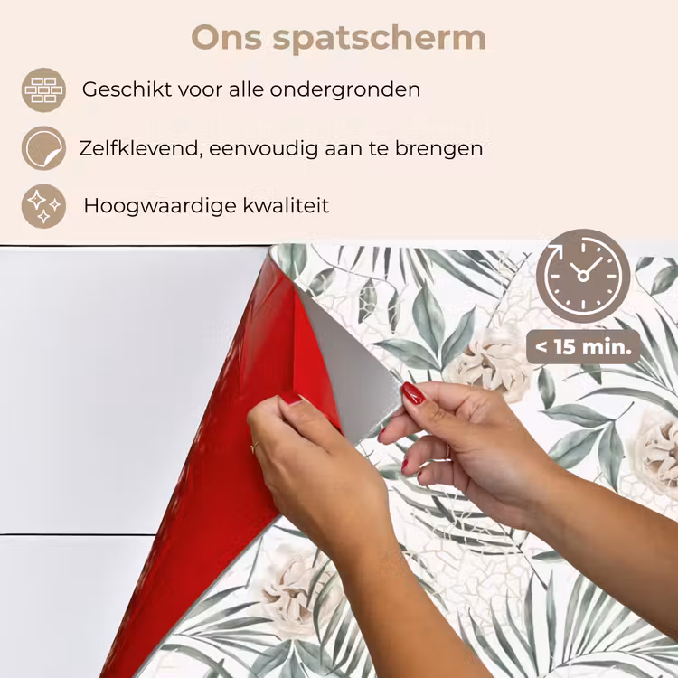 Boho - Jungle - Bloemen - Bladeren keuken achterwand spatscherm middel -spatscherm_NL