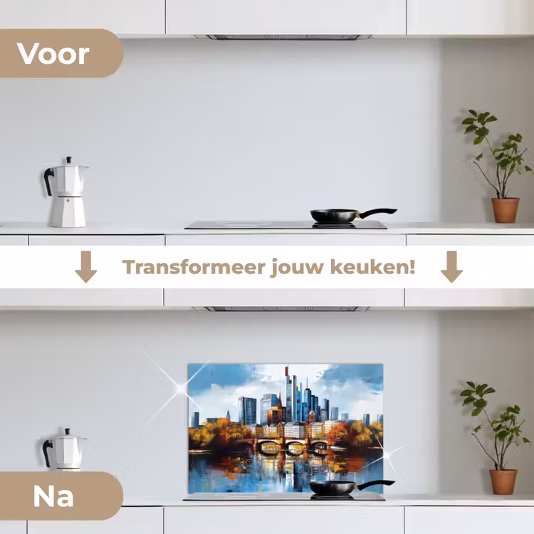 Bomen Frankfurt- Stad - Skyline - Brug keuken achterwand spatscherm klein -voor_na_NL