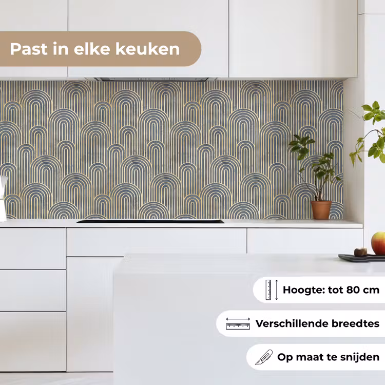 Boog - Goud - Blauw keuken achterwand 2 middel 871 -sfeer4_NL