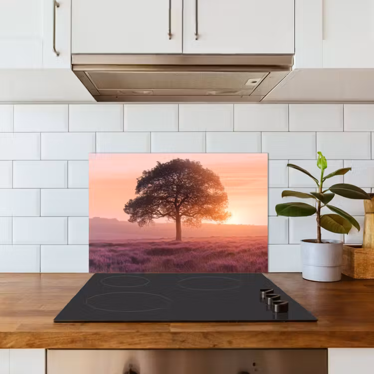 Boom - Heide - Zonsopgang keuken achterwand spatscherm klein -sfeer2