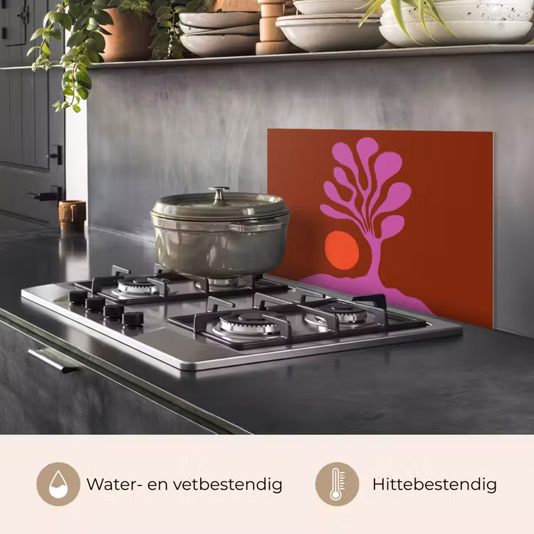 Boom - Paars - Cirkel - Vloeiend keuken achterwand spatscherm klein -usp_NL