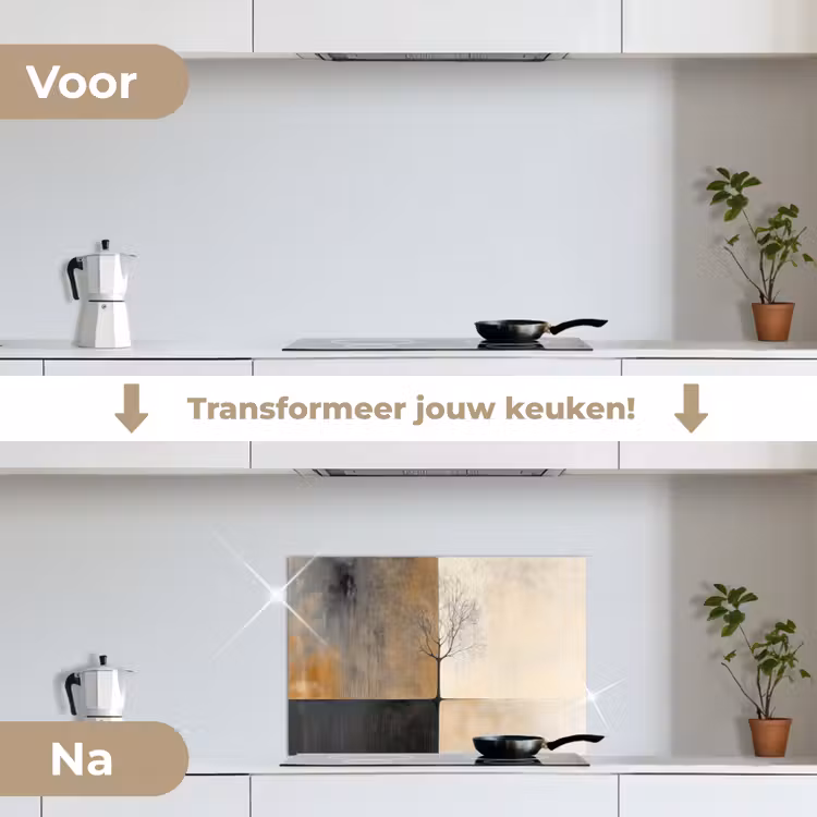 Boom - Vlakken - Takken - Kleurverloop keuken achterwand spatscherm klein -voor_na_NL