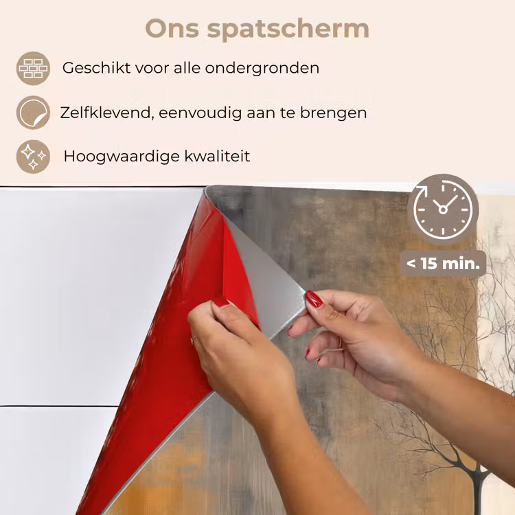 Boom - Vlakken - Takken - Kleurverloop keuken achterwand spatscherm klein -spatscherm_NL