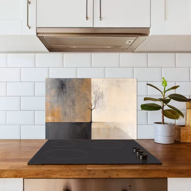 Boom - Vlakken - Takken - Kleurverloop keuken achterwand spatscherm klein -sfeer2