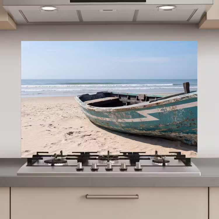 Boot - Zandstrand - Zee keuken achterwand spatscherm klein -3d_website