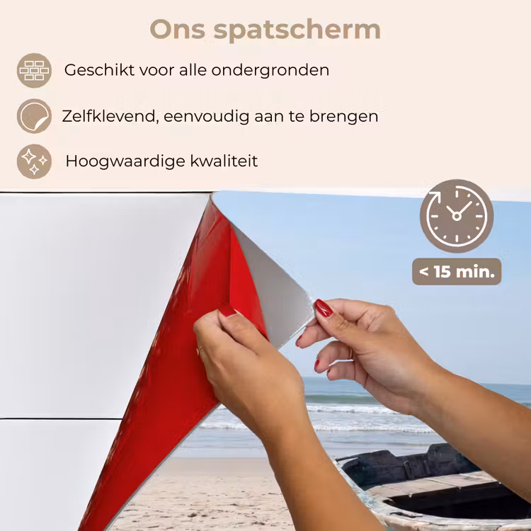 Boot - Zandstrand - Zee keuken achterwand spatscherm klein -spatscherm_NL