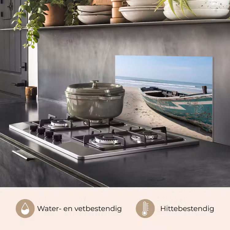 Boot - Zandstrand - Zee keuken achterwand spatscherm klein -usp_NL