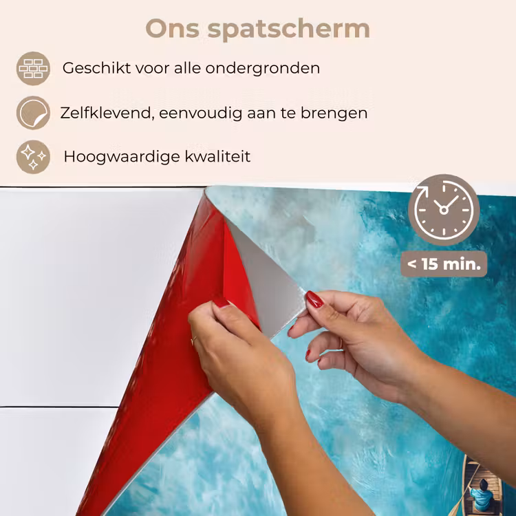Bootje - Water - Blauw keuken achterwand spatscherm klein -spatscherm_NL