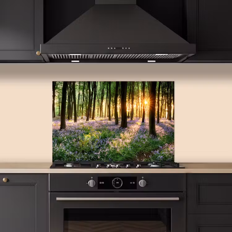 Bos - Bloemen - Lavendel - Zon - Paars - Natuur keuken achterwand spatscherm klein -sfeer1