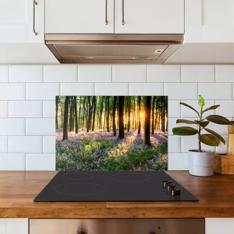 Bos - Bloemen - Lavendel - Zon - Paars - Natuur keuken achterwand spatscherm klein -sfeer2