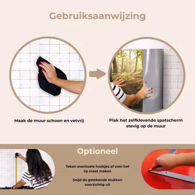 Bos - Bomen - Pad - Zon - Planten - Bladeren - Natuur keuken achterwand spatscherm klein -gebruiksaanwijzing_NL