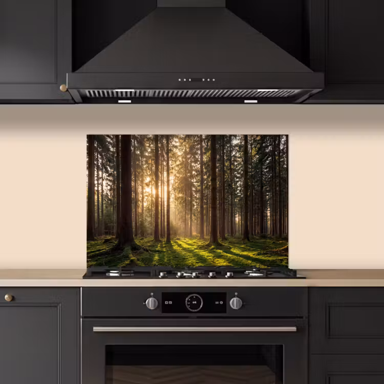 Bos - Gras - Zonlicht keuken achterwand spatscherm klein -sfeer1