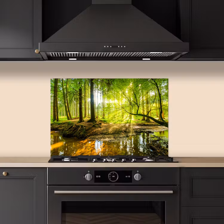 Bos - Landschap - Water - Bomen - Zon - Groen - Natuur keuken achterwand spatscherm klein -sfeer1