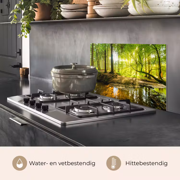 Bos - Landschap - Water - Bomen - Zon - Groen - Natuur keuken achterwand spatscherm klein -usp_NL