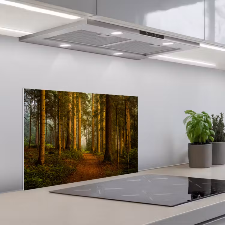 Bos - Natuur - Bomen - Landschap - Bladeren keuken achterwand spatscherm klein -3d_schuin