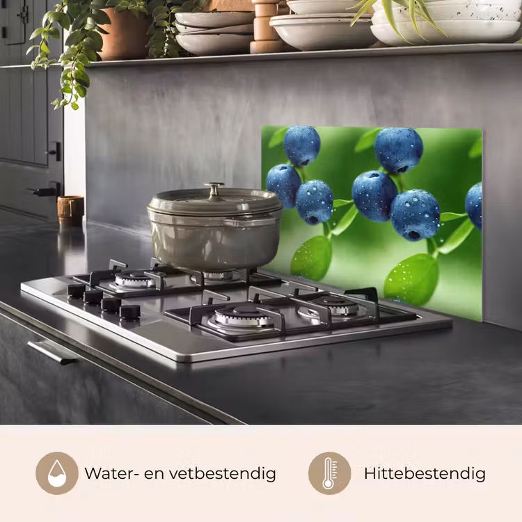 Bosbessen - Paars - Bladeren - Groen keuken achterwand spatscherm klein 900 -usp_NL