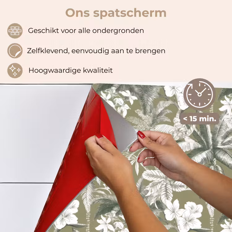 Botanisch - Bloemen - Groen keuken achterwand spatscherm klein 900 -spatscherm_NL
