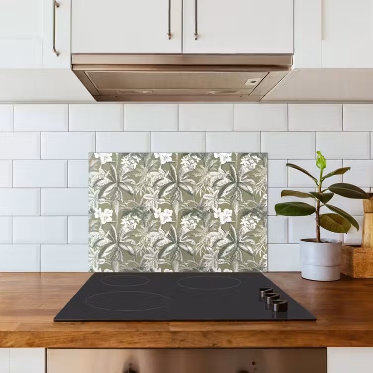 Botanisch - Bloemen - Groen keuken achterwand spatscherm klein 900 -sfeer2