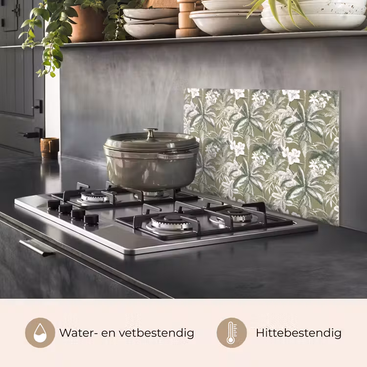 Botanisch - Bloemen - Groen keuken achterwand spatscherm klein 900 -usp_NL