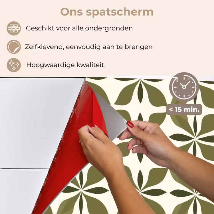 Botanisch - Retro - Groen keuken achterwand spatscherm klein 900 -spatscherm_NL
