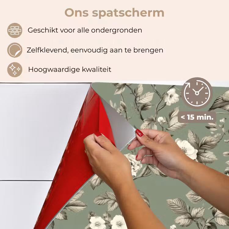 Botanisch - Vogels - Groen keuken achterwand spatscherm klein 900 -spatscherm_NL