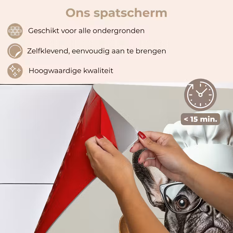 Bril - Hond - Kok keuken achterwand spatscherm klein -spatscherm_NL