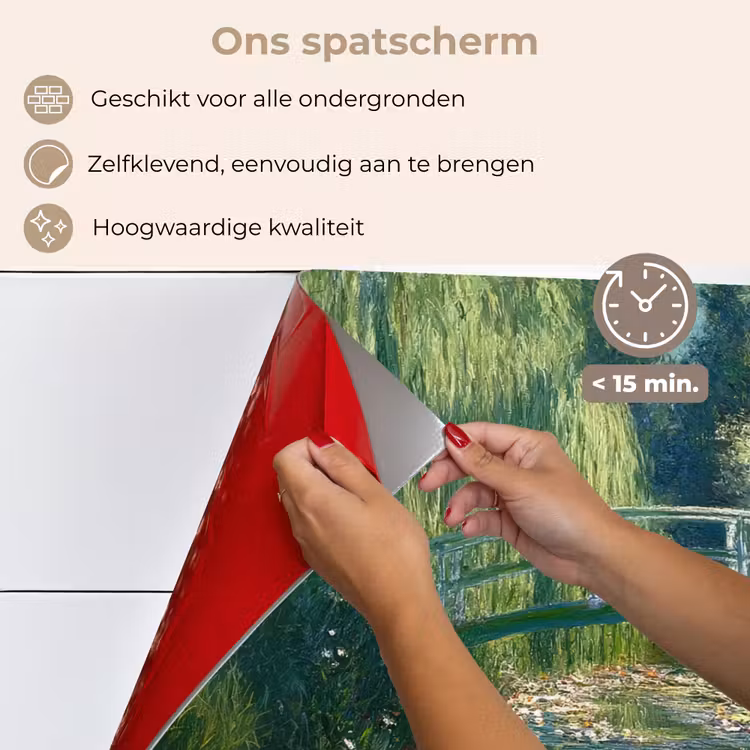 Brug - Hout - Vijver - Waterlelies keuken achterwand spatscherm klein -spatscherm_NL