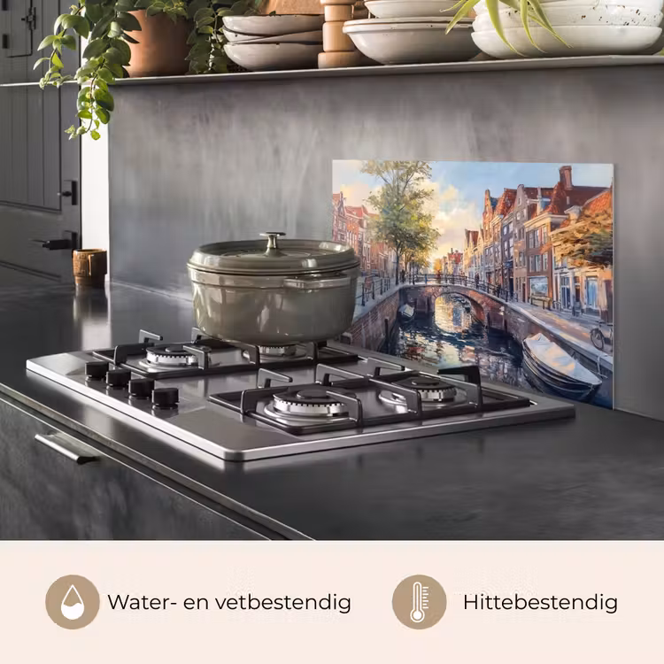 Brug - Stad - Huizen - Boot keuken achterwand spatscherm klein -usp_NL