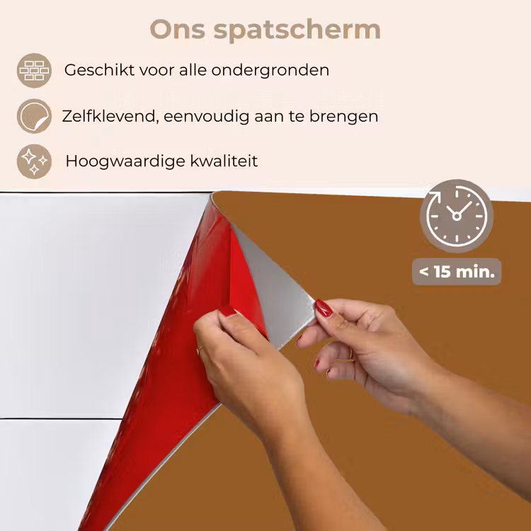 Bruin - Aardetint - Effen kleur keuken achterwand spatscherm klein 900 -spatscherm_NL
