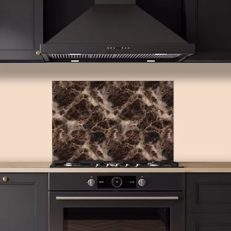 Bruin - Goud - Marmer keuken achterwand spatscherm klein 900 -sfeer1