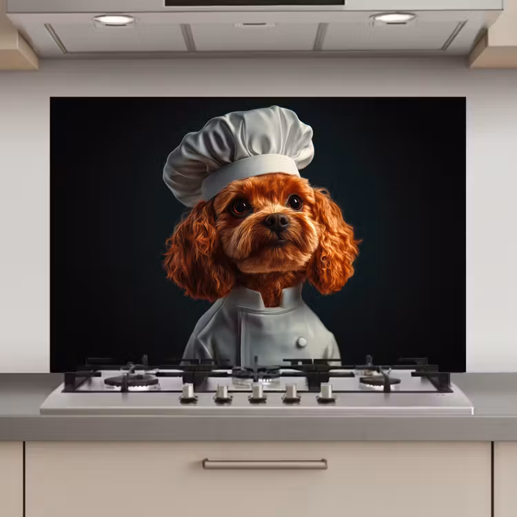 Bruin - Kok - Hondje keuken achterwand spatscherm klein -3d_website