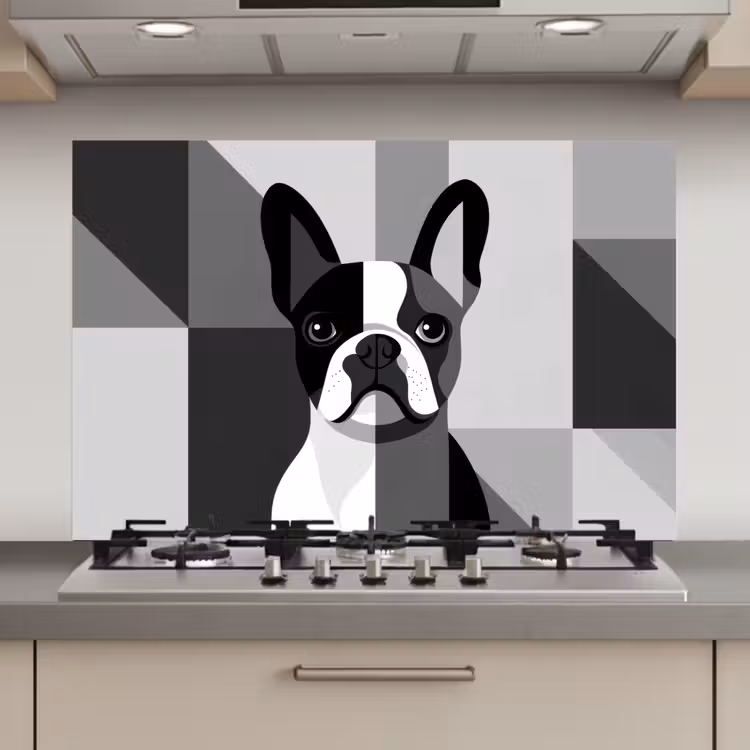 Buldog - Zwart - Abstract - Vlakken keuken achterwand spatscherm klein -3d_website