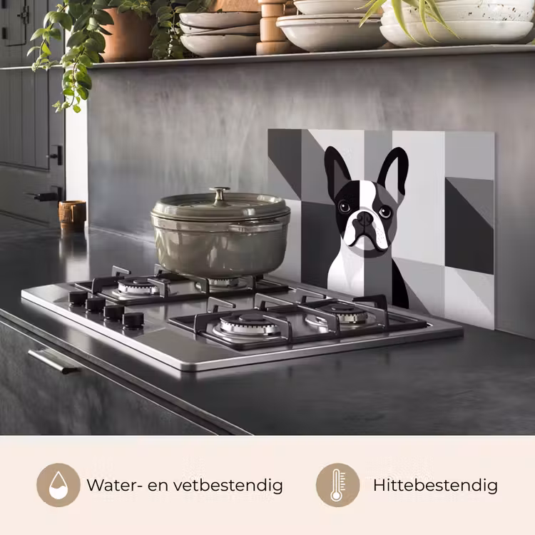Buldog - Zwart - Abstract - Vlakken keuken achterwand spatscherm klein -usp_NL